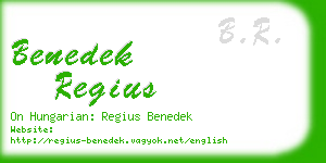 benedek regius business card